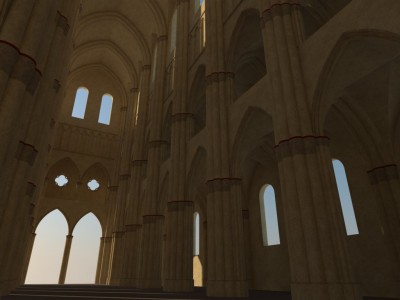 Vue de la nef de l'ancienne Cathédrale de Cambrai