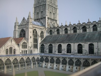 Gloucester Model. Cloisters and central Tower