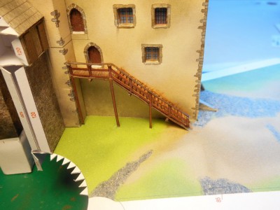 mise en place avec les poteaux de soutainement