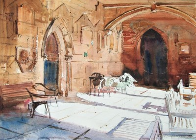 Cloisters at Lincoln Cathedral. 14 x 22 inches Unframed, £210. Framed, £300..JPG