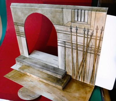 … les marches sont mises en forme et du carton gris est inséré sur les côtés…