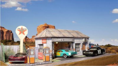 Léon'garage d'après Mauther
D'après les planches originales "The Generic Garage Paper Model - by Papermau - 2013".
