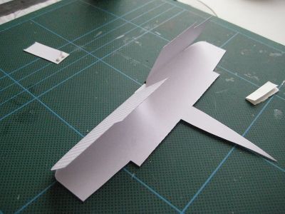 preparation par un trais effectuÃ© avec un vieux stylo bille sans encre du pliage de l'aile
