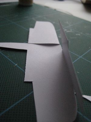le galbe de l'aile formÃ© lors du pliage collage 
la difficultÃ© est de garder la partie inferieur de l'aile plate alors que la superieur est galbÃ©e.
